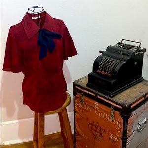 Tulle blouse bow tie